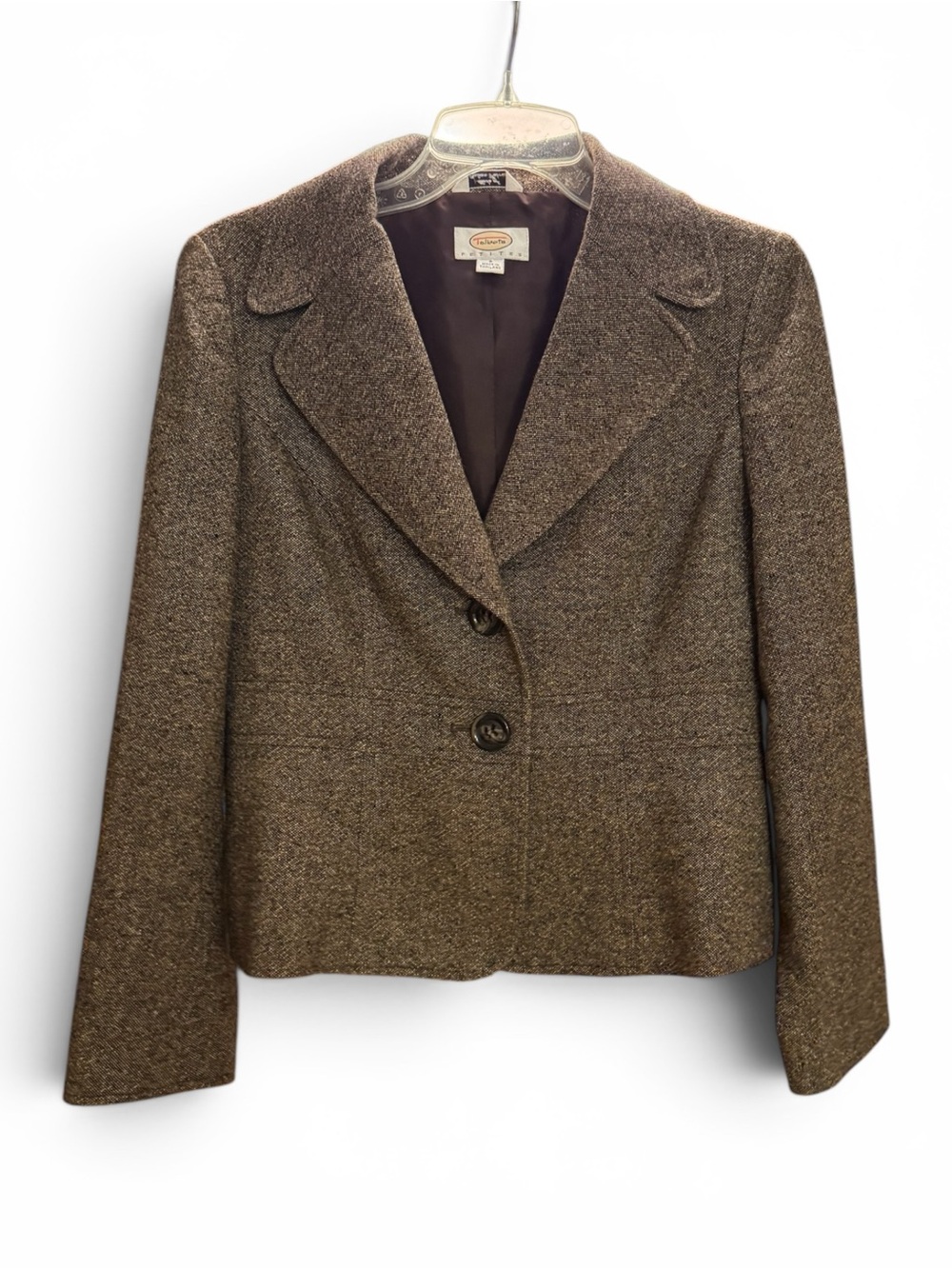 Talbots Brown Tailored Wool-Blend Blazer  8 Petite